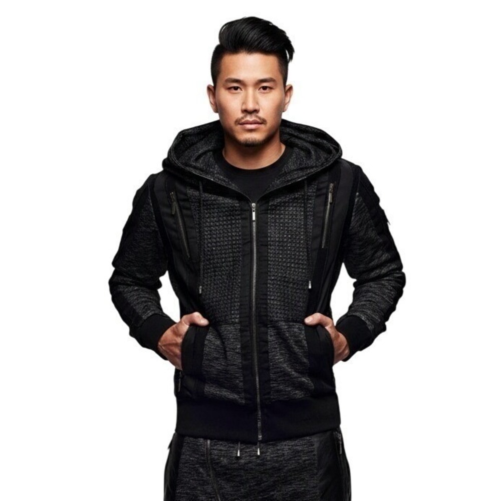 Eternal Mode Eclipse Mens XL Hooded Full Zip Jacket Textured Dark Gray Black